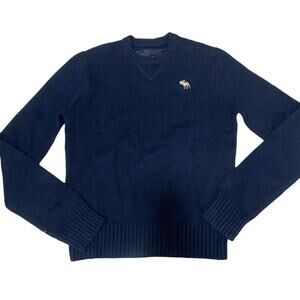 KIDS X-Large Abercrombie & Fitch Size Wool Blend Blue Sweater Crew Neck